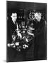 Henry and Edsel Ford with a Ford V8 Engine, C1940s-null-Mounted Photographic Print