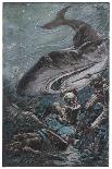 20,000 Leagues Under the Sea: Divers Attacked by a Shark-Henry Austin-Framed Art Print