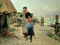 Fisherfolk Returning with their Nets, Etretat, 1882-Henry Bacon-Giclee Print