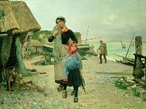 Fisherfolk Returning with their Nets, Etretat, 1882-Henry Bacon-Giclee Print