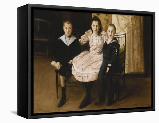 Henry Bernstein and His Brother and Sister, 1892-Jacques-emile Blanche-Framed Stretched Canvas