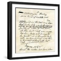 Henry Bigler's Diary Entry Marking James Marshall's Gold Discovery at Sutter's Mill, c.1848-null-Framed Giclee Print