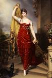 The Hon. Mrs Thomas Hope, Full Face in a Red Velvet Dress, Painted 1813-Henry Bone-Giclee Print