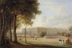 A View of Hampton Court Palace, 1827 (One of a Pair)-Henry Bryan Ziegler-Stretched Canvas