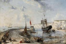 Coastal Scene with Fishermen on Broadstairs Pier-Henry C. Gritten-Giclee Print