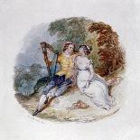 Two Lovers on a Bank with a Harp', 19th century-Henry Courtney Selous-Laminated Giclee Print