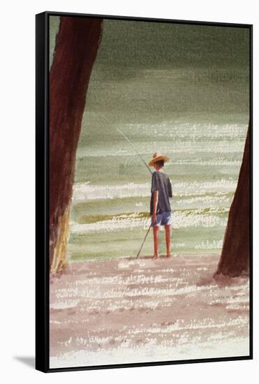 Henry Fishing, 1990-Lincoln Seligman-Framed Stretched Canvas