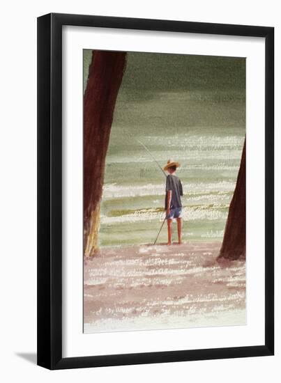 Henry Fishing, 1990-Lincoln Seligman-Framed Giclee Print