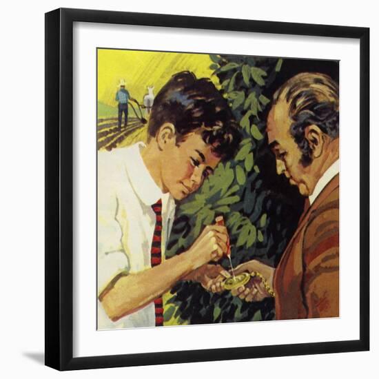 Henry Ford Delighted in Fixing the Watches of Neighbours-null-Framed Premium Giclee Print