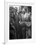 Henry Ford II Talking with Workers at Ford Plant-Gjon Mili-Framed Premium Photographic Print