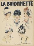 Five Styles of Cap for the Summer Resembling Bathing Caps Berets and Turbans-Henry Fournier-Framed Art Print