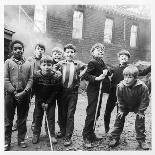 Working Class Children in Sheffield Playing in the Street-Henry Grant-Photographic Print