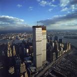 Financial District with World Trade Center's Twin Towers Dwarfing Rest of Wall Street Buildings-Henry Groskinsky-Photographic Print