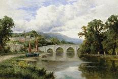 A Wooded River Landscape with Cattle-Henry H. Parker-Stretched Canvas