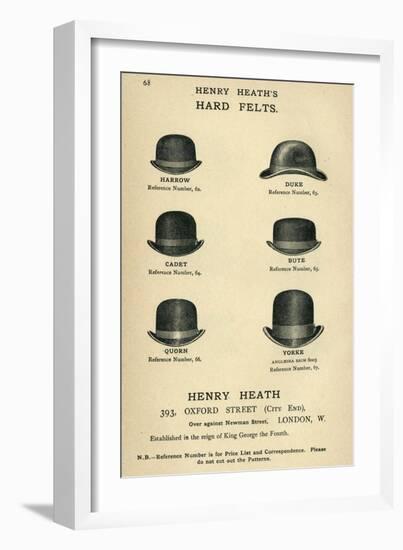 Henry Heath's Hard Felts-null-Framed Photographic Print