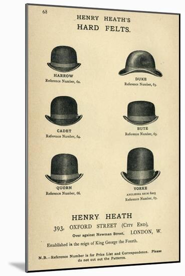 Henry Heath's Hard Felts-null-Mounted Photographic Print