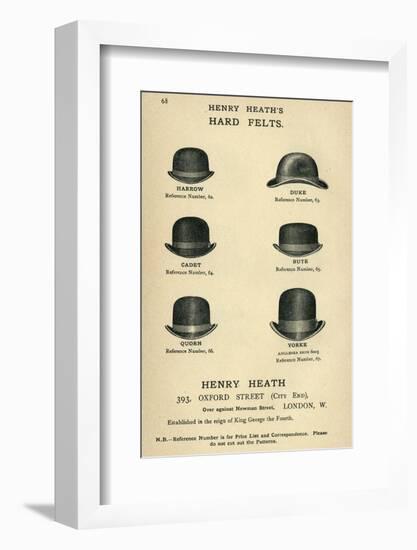 Henry Heath's Hard Felts-null-Framed Photographic Print