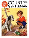 "Girl, Dog and Injured Bird," Country Gentleman Cover, November 1, 1935-Henry Hintermeister-Giclee Print