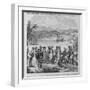 Henry Hudson Descending the Hudson River Illustration-null-Framed Giclee Print