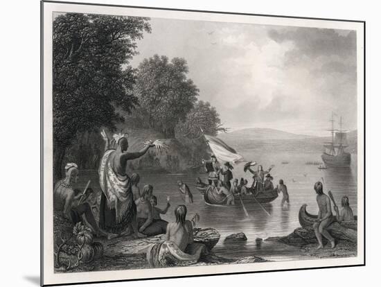 Henry Hudson Discovers the Hudson River-R.w. Weir-Mounted Art Print