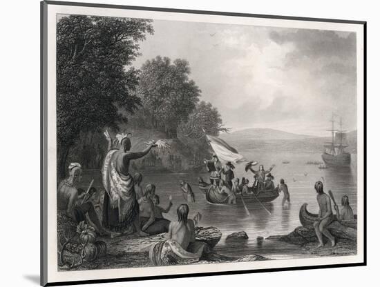 Henry Hudson Discovers the Hudson River-R.w. Weir-Mounted Art Print