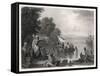 Henry Hudson Discovers the Hudson River-R.w. Weir-Framed Stretched Canvas