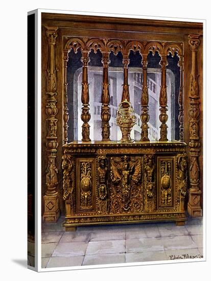 Henry II Carved Coffer or Bahut and Oak Screen of the Same French Period, 1910-Edwin Foley-Stretched Canvas