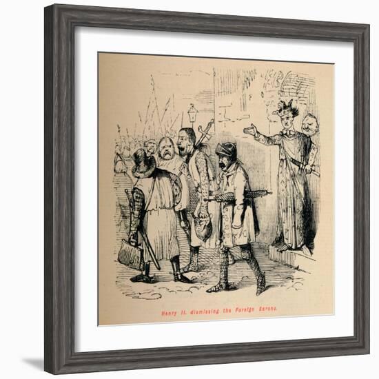 'Henry II. dismissing the Foreign Barons', c1860, (c1860)-John Leech-Framed Giclee Print