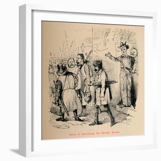 'Henry II. dismissing the Foreign Barons', c1860, (c1860)-John Leech-Framed Giclee Print