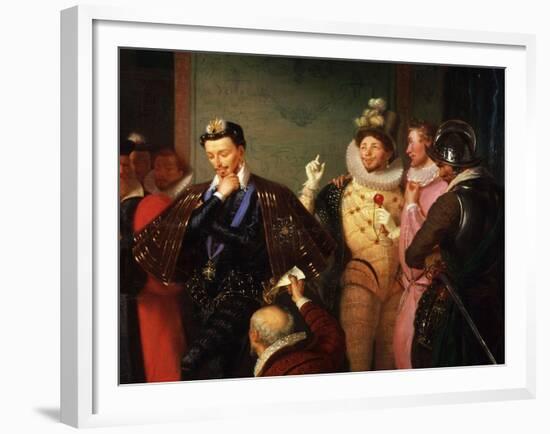 Henry III, 1551-89 King of France, Pushing Body of Duc de Guise-Charles-Barthélémy-Jean Durupt-Framed Giclee Print