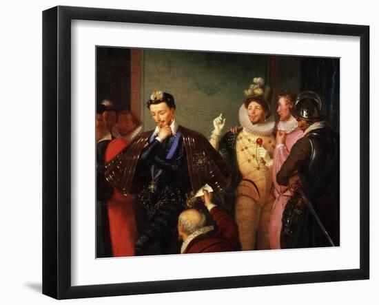 Henry III, 1551-89 King of France, Pushing Body of Duc de Guise-Charles-Barthélémy-Jean Durupt-Framed Giclee Print