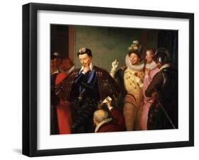 Henry III, 1551-89 King of France, Pushing Body of Duc de Guise-Charles-Barthélémy-Jean Durupt-Framed Giclee Print