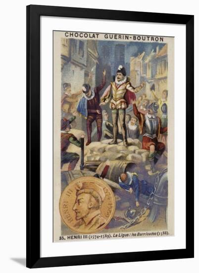 Henry III of France and the Barricades of the Catholic League, 1588-null-Framed Giclee Print