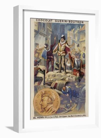 Henry III of France and the Barricades of the Catholic League, 1588-null-Framed Giclee Print