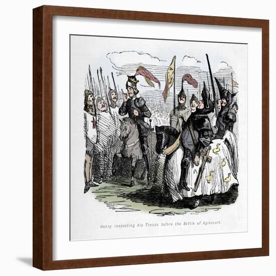 'Henry inspecting his Troops before the Battle of Agincourt', c1860, (c1860)-John Leech-Framed Giclee Print