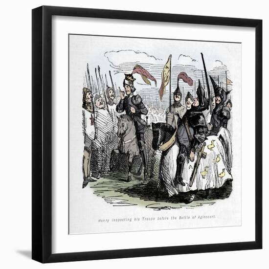 'Henry inspecting his Troops before the Battle of Agincourt', c1860, (c1860)-John Leech-Framed Giclee Print