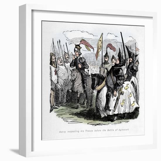 'Henry inspecting his Troops before the Battle of Agincourt', c1860, (c1860)-John Leech-Framed Giclee Print