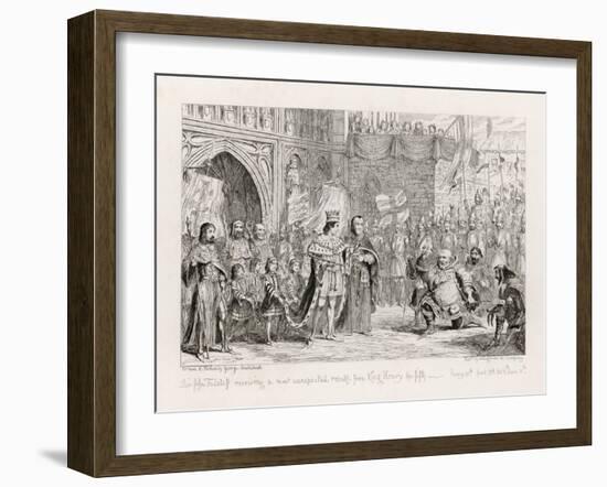 Henry IV, Act V Scene V: Sir John Falstaff Receiving a Most Unexpected Rebuke from King Henry V-George Cruikshank-Framed Art Print