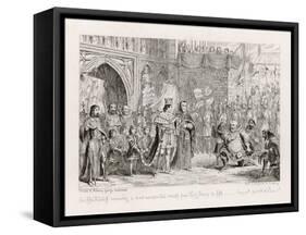 Henry IV, Act V Scene V: Sir John Falstaff Receiving a Most Unexpected Rebuke from King Henry V-George Cruikshank-Framed Stretched Canvas