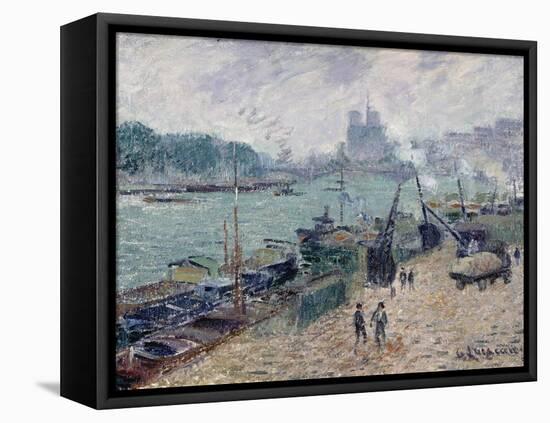 Henry IV Bridge, Paris, c.1918-Gustave Loiseau-Framed Stretched Canvas