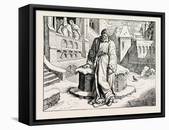 Henry IV, in the Courtyard of the Pope at Canossa-null-Framed Stretched Canvas
