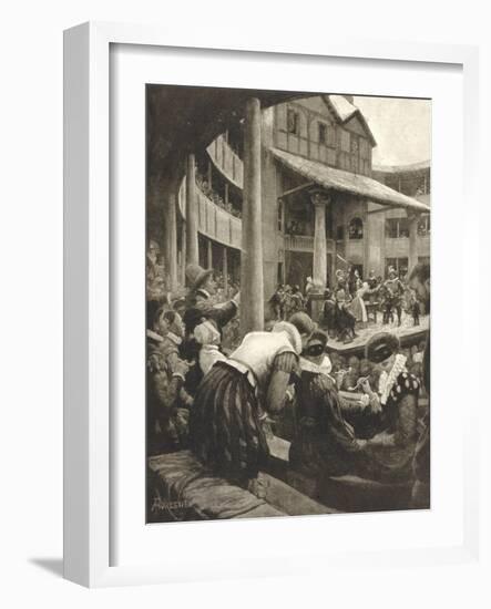 Henry IV, Masked Ladies in the "Pit" Watching a Performance of Shakespeare's Henry IV-null-Framed Art Print