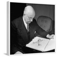 Henry J. Kaiser, Looking at Photographs of Airplanes-Myron Davis-Framed Photographic Print