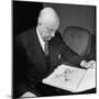 Henry J. Kaiser, Looking at Photographs of Airplanes-Myron Davis-Mounted Photographic Print