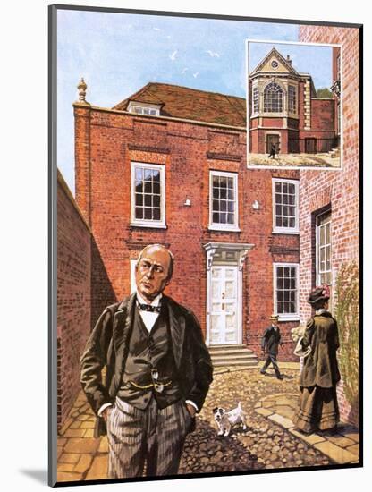 Henry James Standing Outside Lamb House in Sussex-Green-Mounted Giclee Print