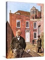 Henry James Standing Outside Lamb House in Sussex-Green-Stretched Canvas