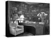 Henry James' Study with Books Lining the Walls-null-Stretched Canvas