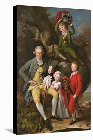 Henry Knight of Tythegston with His Three Children, C.1770 (Oil on Canvas)-Johann Zoffany-Stretched Canvas