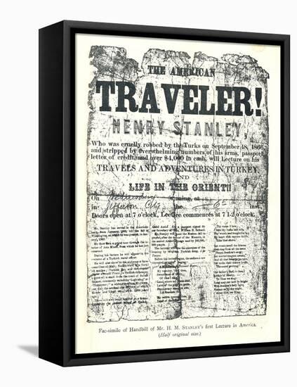 Henry M.Stanley, Handbill from Lecture Tour in America-null-Framed Stretched Canvas