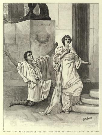 Hypatia at the Haymarket Theatre, Philammon Declaring His Love for Hypatia